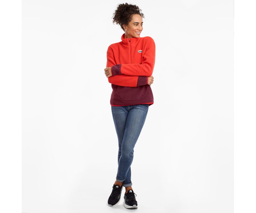 Saucony Fireside Fleece Anorak Women's Jackets Red / Burgundy | AU 338MQZA